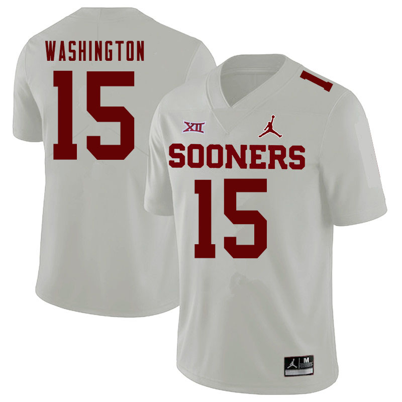 Jordan Brand Men #15 Bryson Washington Oklahoma Sooners College Football Jerseys Sale-White